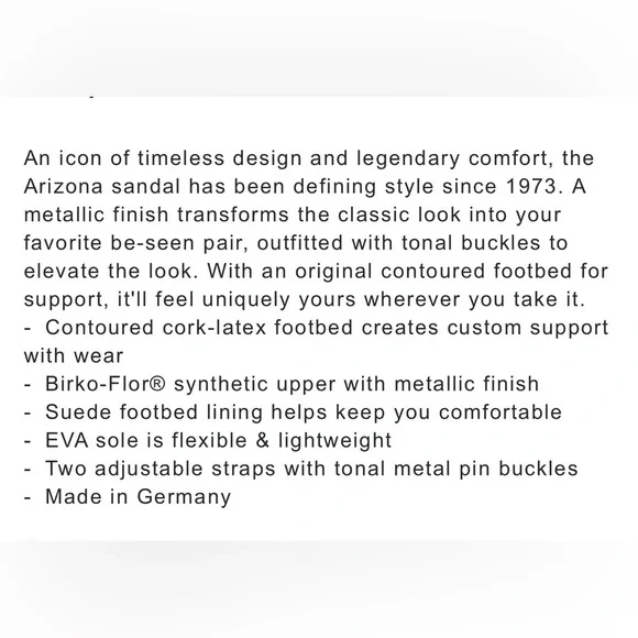 BIRKENSTOCK Arizona Birko-Flor Arizona Metallic Copper( Rose Gold) Sandals - Picture 17 of 17